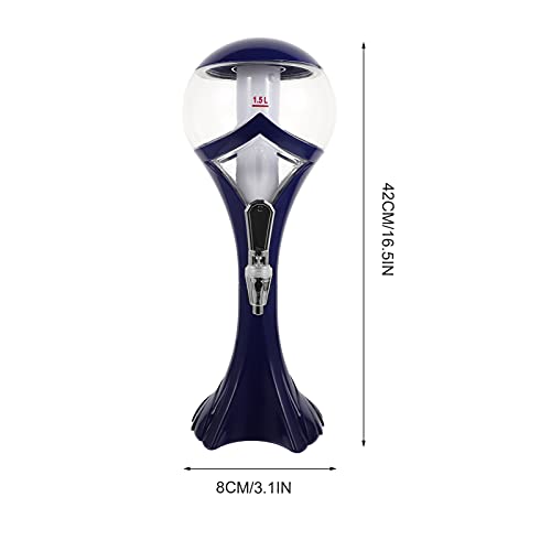 BESTonZON Blauw 1. 5L Bier Toren Fles Dispenser Drink Dispenser Met Ijs Buis En Led Verlichting Voor Keuken Party Vat… - Image 4