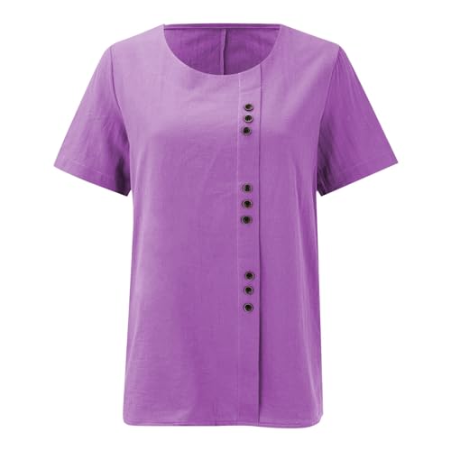 Tops for Women Summer Linen Tops for Women Blusa Blanca para Mujer Maternity Short Set Brown Linen Shirt Clothes Set 2 Piece Matching Sets Summer Tshirts Ladies Rompers and Jumpsuits