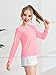Haloumoning Girls Athletic Shirts Kids Long Sleeve Workout Tops Split Back Quick Dry T-Shirt 5-14Y Pink