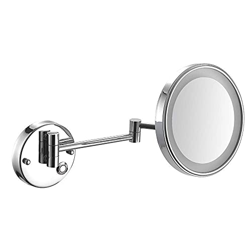 Miroir de vanité mural double face avec interrupteur tactile