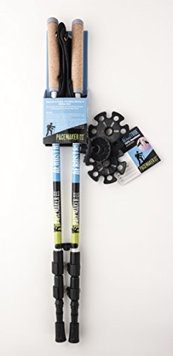 PaceMaker Stix Aerostride Nordic Walking Poles Pair for Walking, Hiking, & Travel. Ultralight Aluminum Adjustable Height & Telescoping Flip Lock Sticks with Natural Cork Grips and Tungsten Tips
