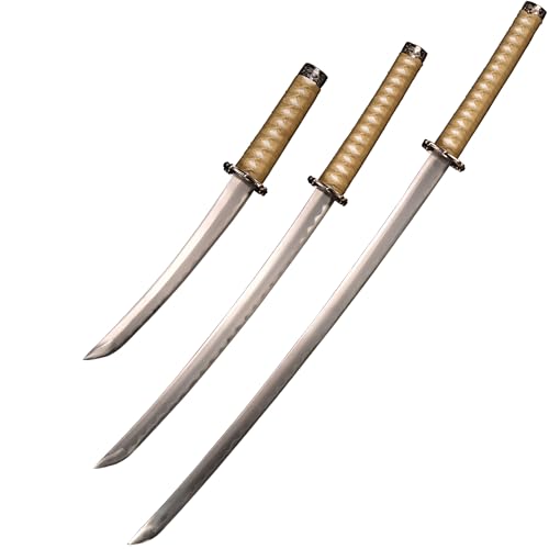 Sv Pack Of 3- Japanese Katana Hand Cast Sharp 1065 Carbon Steel Katana Sword Real Black thumb #2