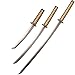 SV Pack of 3- Japanese Katana Hand Cast Sharp 1065 Carbon Steel Katana Sword Real Black, Gold Line Texture, Showcasing Sword Frame