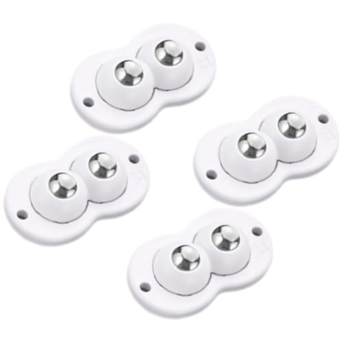 HOODANCOS Ruedas Adhesivas Dobles para Cajas de Almacenamiento Mini Ruedas Giratorias de ABS y Acero Inoxidable Soporte 136 Kg Juego de 4 Piezas Aptas para Botes de Basura y Muebles