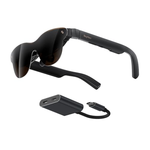 RayNeo Air 3s Pro Glasses & USB-C Adapter Bundle - 201'' 1200 Nits 120Hz HueView 2.0 Video Display Glasses