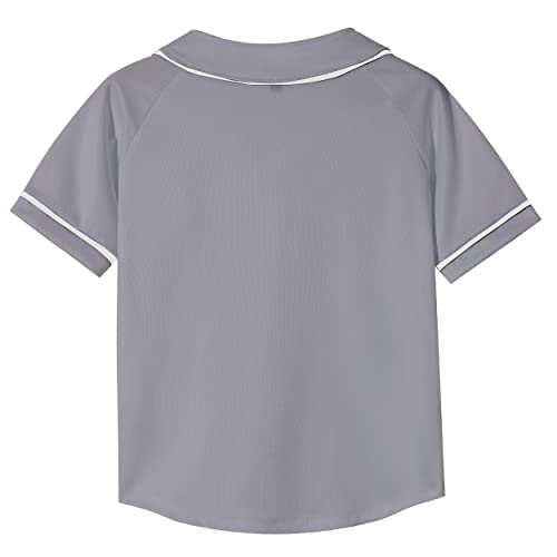 Image of Yuji Itadori Kids Baseball Jersey Button Boys Short Sleeve T-Shirts Hip Hop Fashion Casual Sports Solid Color Shirt