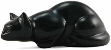 Pouncing Cat Urn Handcrafted of High Quality Brass with a Onyx Finish Includes Free Liberty Microfiber Cleaning Cloth