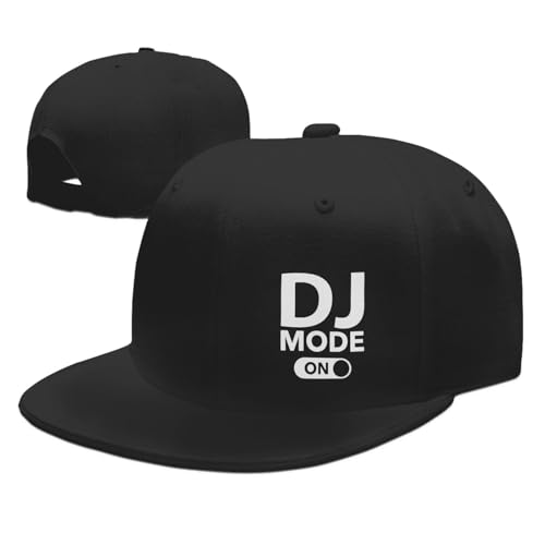 Generic Dj Mode On Cap for Men Women Fashion Trucker Hat Adjustable Flat Bill Visor Golf Cap Black