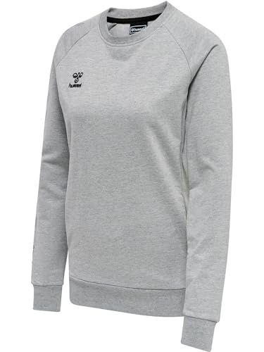hummel Damen Hmlmove Grid Cot. Woman Sweatshirt, Grey Melange, XS EU