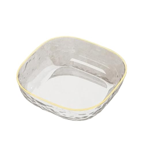 UALXPAO Insalatiera in cristallo 1PC Ciotola Trasparente in Vetro Colorato for Insalata di Frutta, Dessert, Biscotti, Stoviglie for la Casa(Transparent)