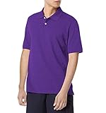 Amazon Essentials Men's Regular-Fit Cotton Pique Polo Shirt, Purple, Large
