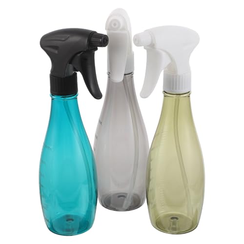 IWOWHERO 3 Pezzi Flaconi Spray per Parrucchieri Bottiglie Plastica Ergonomiche per Nebbia Fine Uso Professionale Saloni Barbershop Colori Giallo Grigio Verde