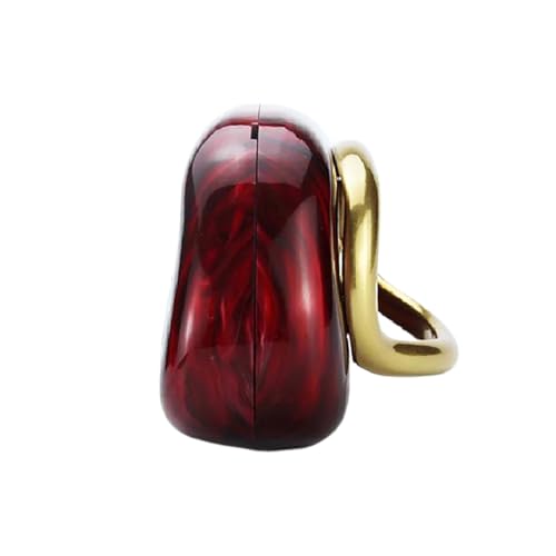 Image of Women Acrylic Clutch Box Metal Handle Evening Bag Trendy Ladies Shoulder Crossbody Purse for Wedding Party Causal