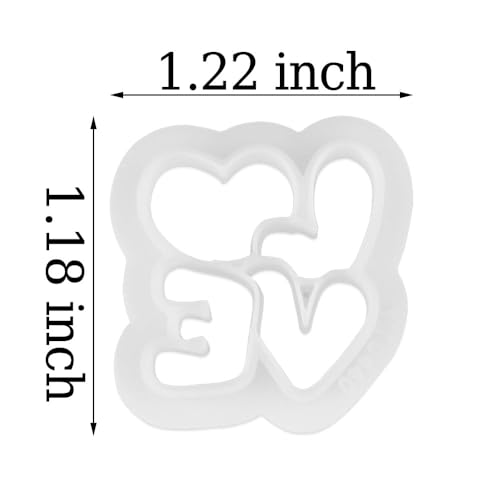 LOVE Clay Cutter Soft Pottery Earring Clay Mold Valentine's Day Confession Heart Polymer Clay Cutters for Polymer Clay Jewelry Making Kit Polymer Clay Molds Cutting Dies Mini Cookie Cutters Clay Tools