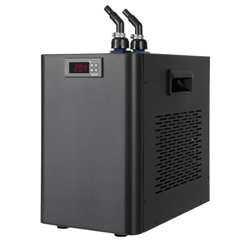 QITUJOUR Enfriador De Acuario De 1/10hp, 1/3hp, 1/2hp, Enfriador De Agua Pequeño para Ajolotes, Compresor De Refrigeración Silencioso, para Hidroponía, Arrecife De Coral(500L-For Fish Tank)