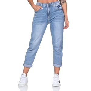 Hailys Damen Jeans high Waist Weite Passform 5-Pockets leichte Waschung