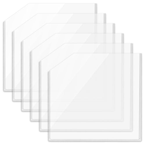 JJUNW 6 Pcs Adhesive Clear Corner Pockets, Sticky Pocket Sleeves Self Adhesive Planner Pockets Adds Extra Storage Space to Notebooks Folders Office Products (6 x 6 Inch)