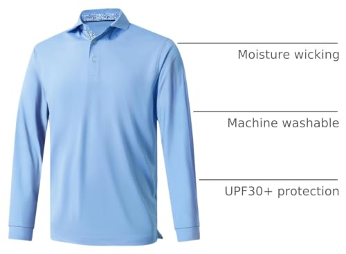 Image of Mens Polo Shirts Short and Long Sleeve Casual Solid Stylish Dry Fit Performance Designed Collared Golf Polo Shirts for Men