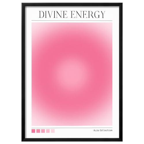 Wallbuddy Impression Murale Abstraite Rose | Thème (30 x 40 cm, Cadre noir)