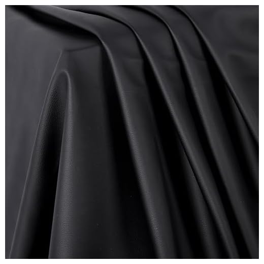 ZAIONE Marine Vinyl Upholstery Leather: Black Faux Leather by The Yard 54"x36" Marine Grade Vinyl Leather