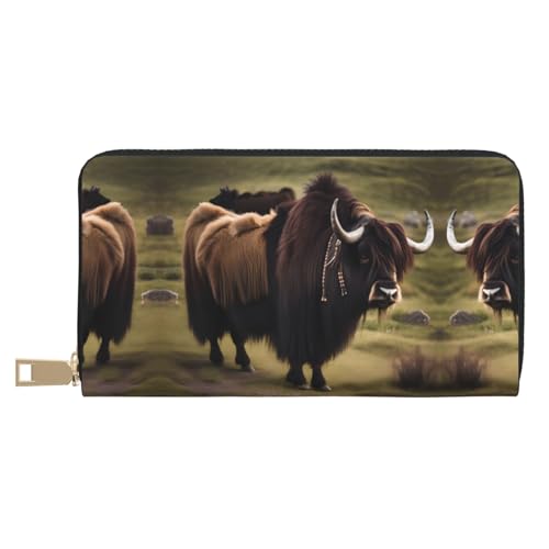 Monedero de mano largo versátil Mighty Highland Yak moderno móvil