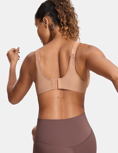 Image of SYROKAN Women's High Impact Underwire Sports Bra High Support Large Bust Padded Adjustable Straps Running Bra