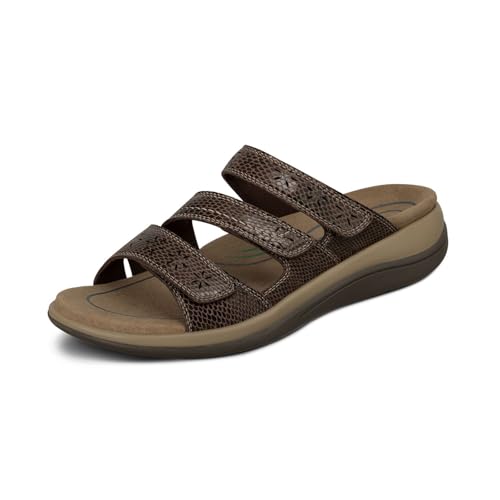 Image of Orthofeet Women's Orthopedic Sahara Adjustable Three-Strap Slide Sandal