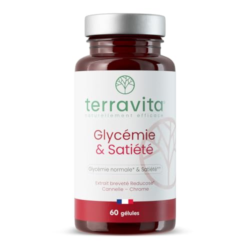 Complexe GLYCÉMIE | Reducose® + Cannelle + Chrome | Maintien d’une Glycémie Normale | 60 Gélules | Made in France | Terravita