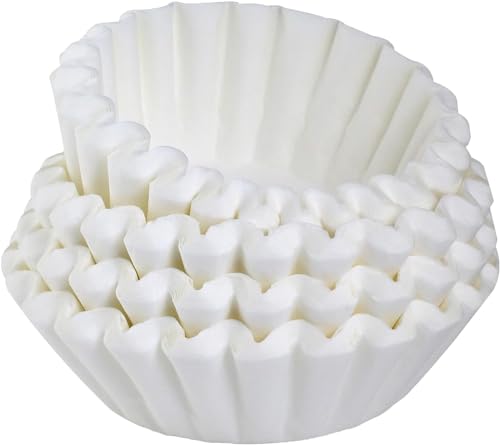 Image of Coffee Filters for 4-6 Cup Coffee Makers - 200 Count, Junior Basket Style, White Paper, Chlorine-Free, 5 Cup Coffee Filter, Made in USA, 6.88 inch x 3.07 inch