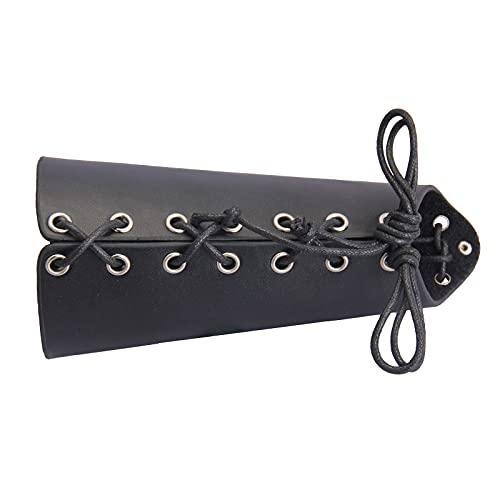 Bracelete de couro com bracelete medieval de punk para homens e mulheres, punk, preto