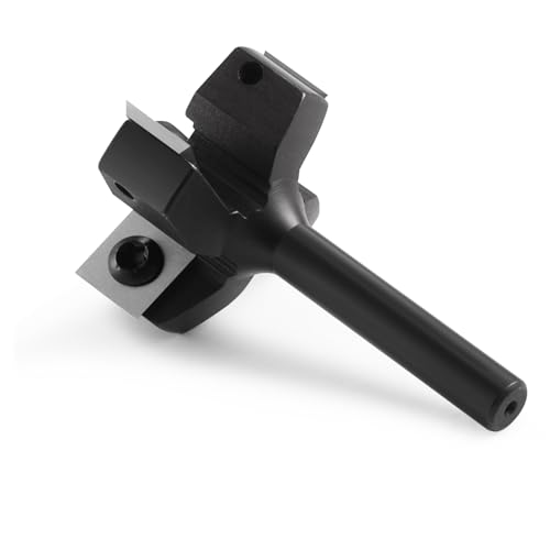 Planfräser 8mm schaft 4 Flöten mit 10 austauschbaren Hartmetallmessern(12x12x1.5mm), Durchmesser 40 mm, CNC Plattenfräser Reinigung Fräser für Oberfräse Holzbearbeitung(D=40 S=8)