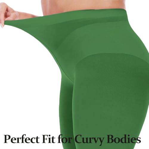 Image of Citystl 2 Pack Plus Size Tights for Women, 80D Opaque Control Top Pantyhose