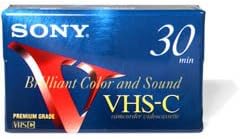 VHS-C 30-Minute Black Videocassette