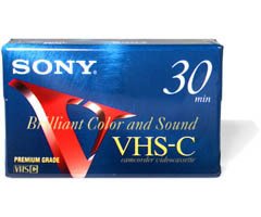 Sony VHS-C 30-Minute Black Single Video Cassette