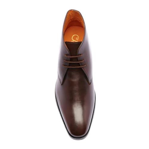 Carlos by Carlos Santana Men's Chukka Boots, Dark Brown Full Grain Calfskin Leather, 94
