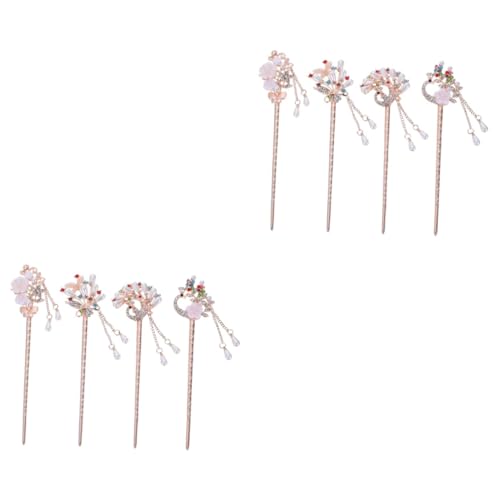 Épingle à cheveux vintage par lot de 8 accessoires en métal ciselé pour un style élégant
