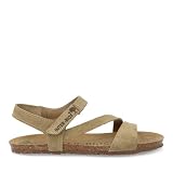 Inter Bios - Sandalia en Piel, cuña 2 cm 1001 para: Mujer Color: Serraje Kaki Talla: 36