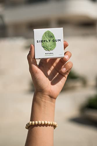 Simply Gum | Peppermint | Pack Of Six (90 Pieces Total) | Plastic Free + Aspartame Free + Non Gmo #TOP3