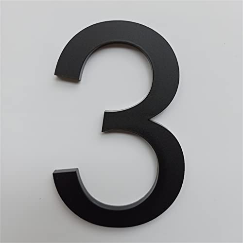Placa Casa Autoadhesiva Flotante 3D NúMeros Puerta Moderna 101mm Pegatinas El Hogar BuzóN DireccióN SeñAl NúMero Digital Aire Libre SeñAlizacióN Exterior Resistente Intemperie Negra Mate (3) Cover