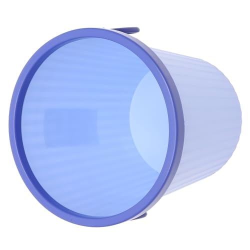 Image of Holibanna Compact Round Plastic Trash can with Handles for Bathroom, Kitchen, Office, and Bedroom - Small 1.6 Gallon Waste Basket Organizer (Blue, 8.46 X 6.69 X 9.64 Inches)