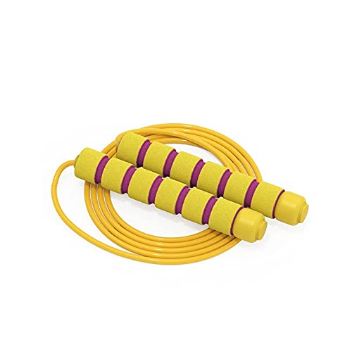 XIANGFATS Skakanka Skok liny dla dziewcząt chłopców Regulowana miękka skakanka z przyjazną skórą foam foam dla, studenci 4 kolory, sport i rozrywka (Color : Yellow)