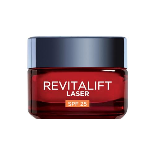 L'Oréal Paris Crema Viso Giorno Revitalift Laser, Azione Antirughe e Anti-Età, Con Acido Ialuronico, Vitamina C e Pro-Retinolo, Anti-macchie, Protezione SPF 25, 50 ml