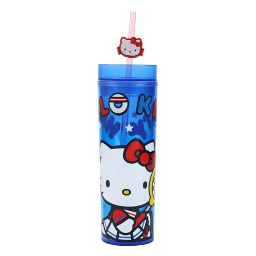 Gobelet Hello Kitty en plastique bleu avec paille le cadeau idéal - 2