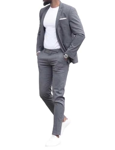 Men's 2 Pieces Suit for Wedding Prom Tuxedo Single Breasted Jacket Pants Set