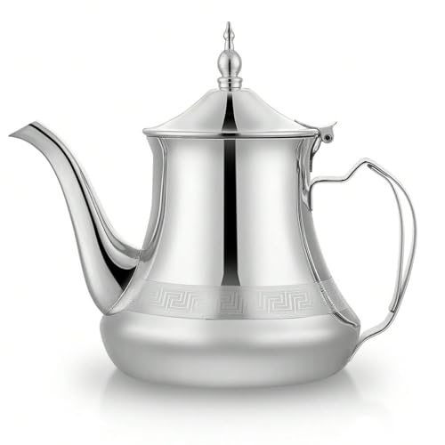 Marokkanische Teekanne, 0,7 l, arabischer Stil, Edelstahl, m
