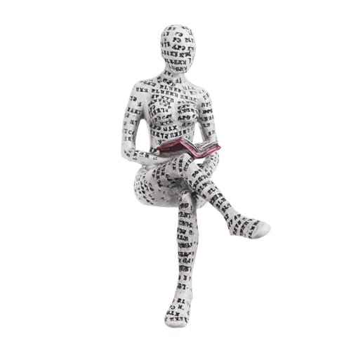 ZDNT Lesende Frau,Figur Deko für Regal,Lesende Frau Figur,Denker Stil Lesefiguren Statue,Bücherwurm-Skulptur,Skulpturen,Lesende Dame,Innovative Dame,Für Schlafzimmer,Regal,Schreibtisch,Büro ((B))