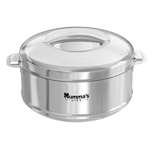 Mummas LIFE Hot Box | Stainless Steel Casseroles | Hot Boxes for Kitchen | Hot Food, Easy to Store| Hygiene | Odourless (Silver) (3600ML) (B0DCZP1G64) Amazon Price History, Amazon Price Tracker