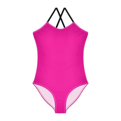 Bright Pink Girls Bathing Suit Swimsuit One Piece Swimsuits Summer Beach Swimwear