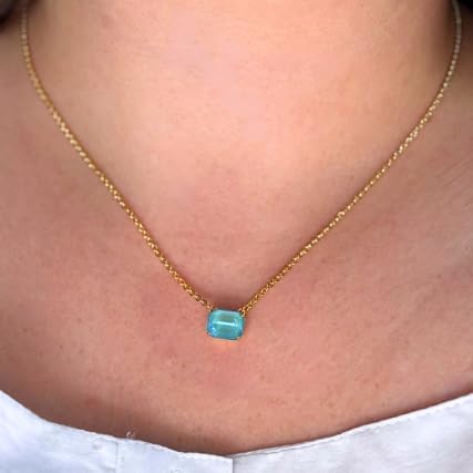 Sorrelli Octavia Single Crystal Pendant Necklace – Horizontal Emerald-Cut Crystal on Adjustable Chain with Lobster Clasp - Image 5