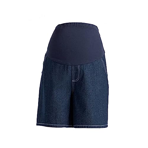 TDEOK Pantalones de maternidad para los pantalones vaqueros de maternidad finos de talla grande con soporte abdominal y efecto adelgazante, chaqueta de invierno, ropa de maternidad, azul, M